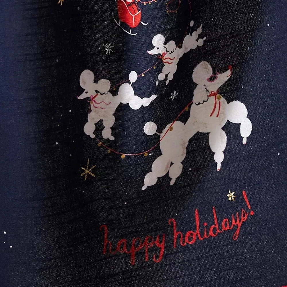 NWT Louise Pretzel Dashing Poodles Christmas Dish Towel - Picture 3 of 3